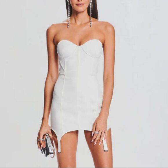 Retrofete Tegan mini dress Strapless garter bridal rehearsal party NWT Sz M - Picture 1 of 16